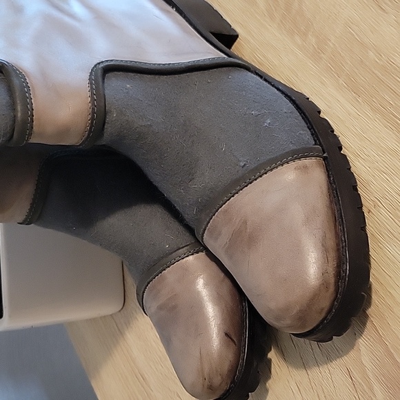 Dusica Sacks Tall Leather & Wool riding boots - Picture 2 of 10